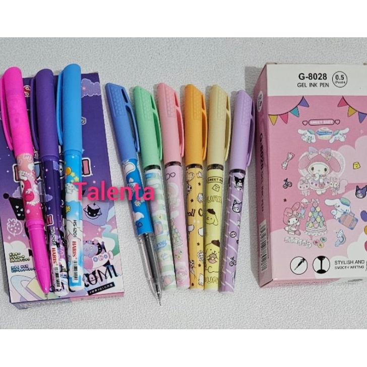 

MURAHMERIAH Pulpen Gel Haris Kuromi Cinamorol 12 Pcs