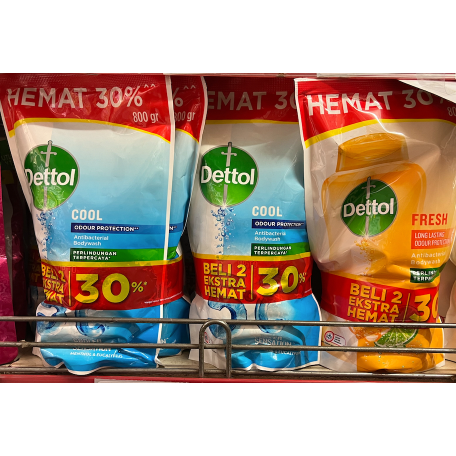 Dettol Sabun Mandi Cair Body Wash 800ml Pouch Refill Buy 1 Get 1 - COOL / FRESH