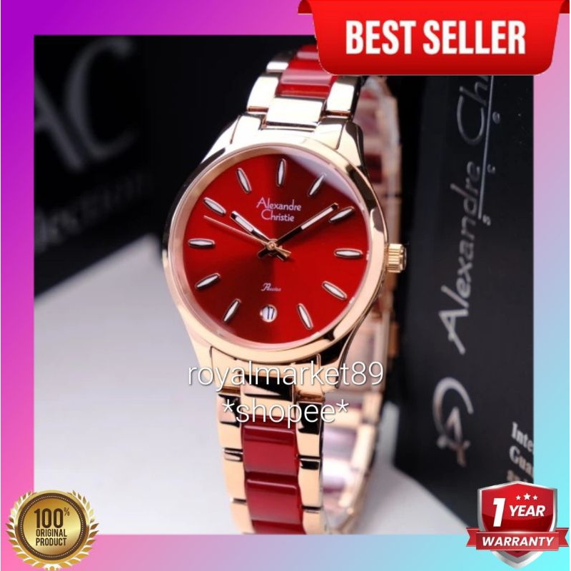 [PILIHAN WARNA LAIN GESER FOTONYA] ORIGINAL JAM TANGAN WANITA ALEXANDRE CHRISTIE CEWEK RANTAI STAINL