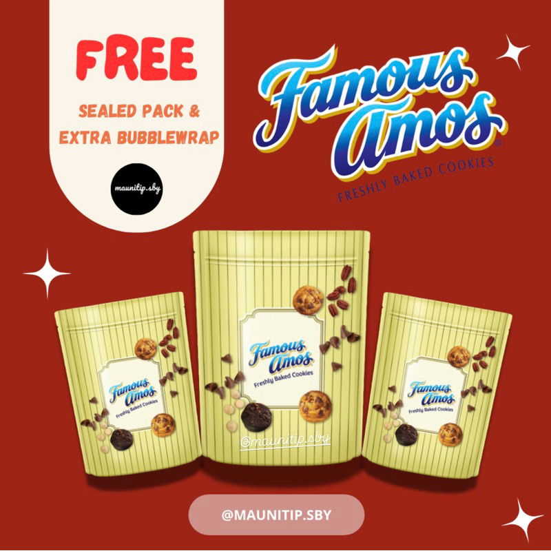 

[READY 20 MARET ] Famous Amos Cookies Termurah, With Sealed Pack Dan Dijamin Fresh