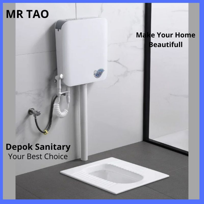 SET TOILET KLOSET JONGKOK MR TAO 506S WITH FLUSH . CLOSET JONGKOK