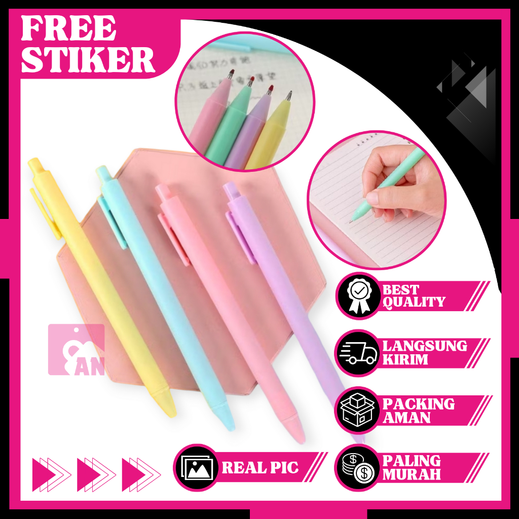 

1PCS Pulpen Gel Cetekan Motif Macaron Pen Lucu Ballpoint Alat Tulis Sekolah kantor Pena Karakter Pastel Bolpen Warna Warni A211