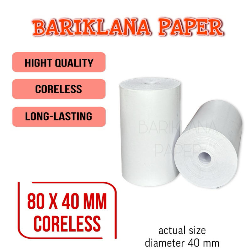 

KERTAS STRUK THERMAL 80X40MM / 80X40 / THERMAL PAPER ROLL PRINTER BLUETOOTH KASIR THERMAL 80X80 / 80X50 / 80X40