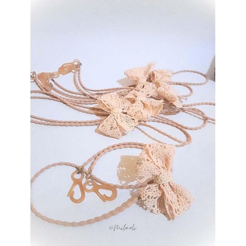 Konektor masker pita rajut / Strap masker pita rajut / Tali masker pita rajut