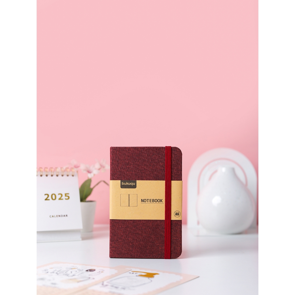 

bukuqu Denim Notebook Uk A6 Merah, Dotted