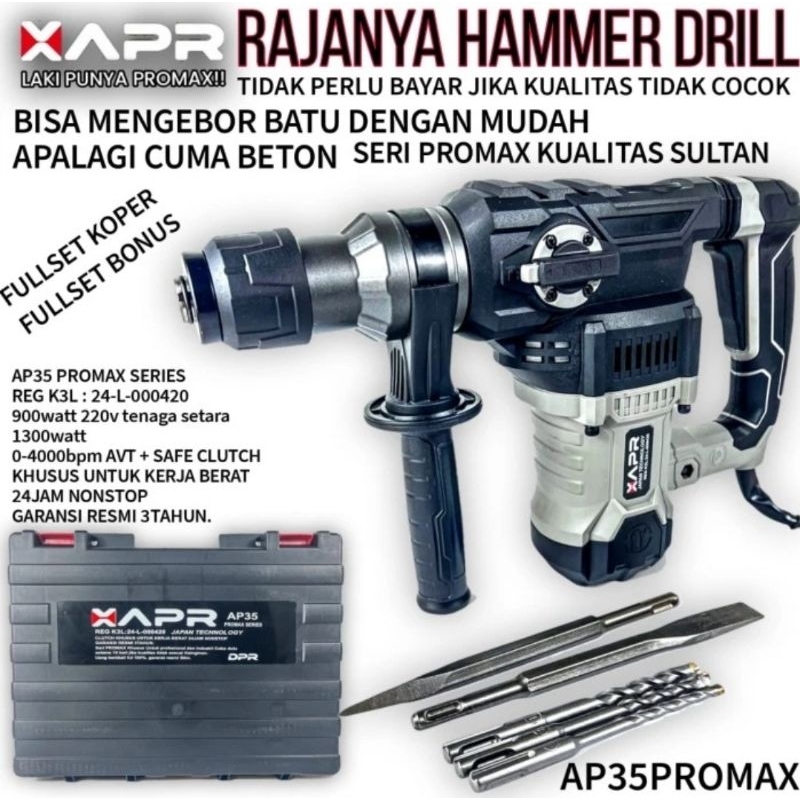 #mesin bor bobok beton tembok hammer APR AP35PROMAX impact drill demolition A32 - A26