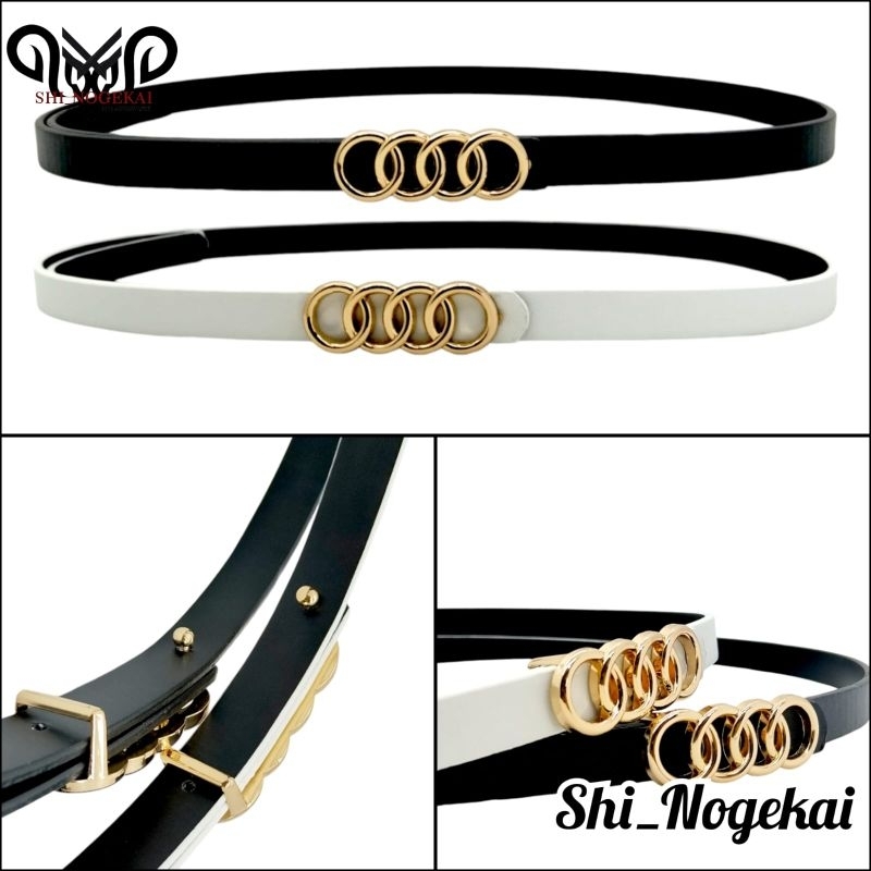 ikat pinggang wanita KULIT jumbo model cantol sabuk wanita ban kecil ala korea C-008gold