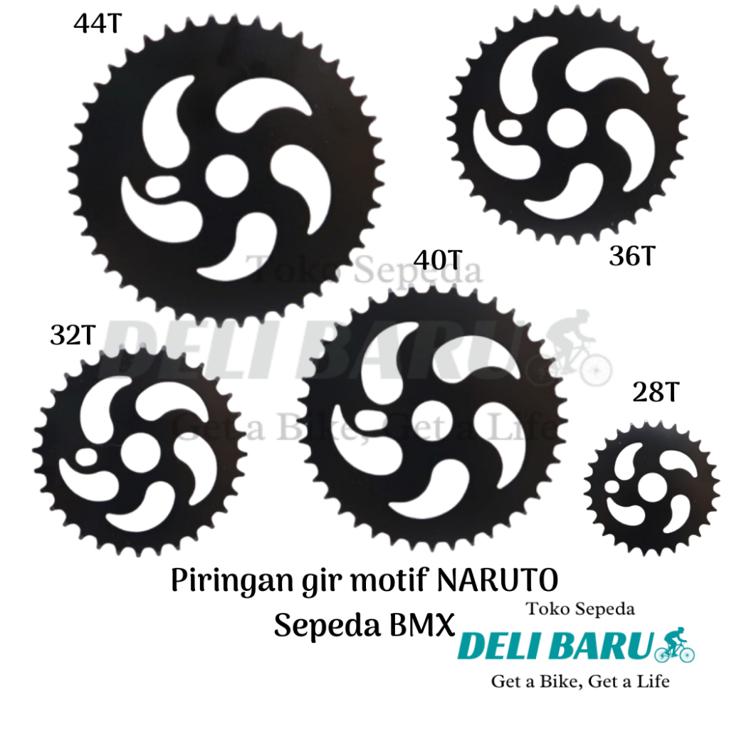 Delibaru Piring gir motif NARUTO piringan gir 28T 32T 36T 40T 44T sepeda BMX engkol gir langsung