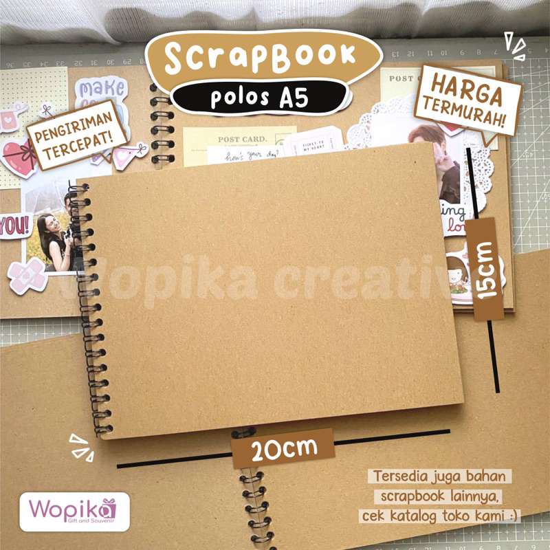 SCRAPBOOK POLOS A5 TEBAL by Wopika Creative | scrapbook tebal | scrapbook untuk tugas sekolah dll