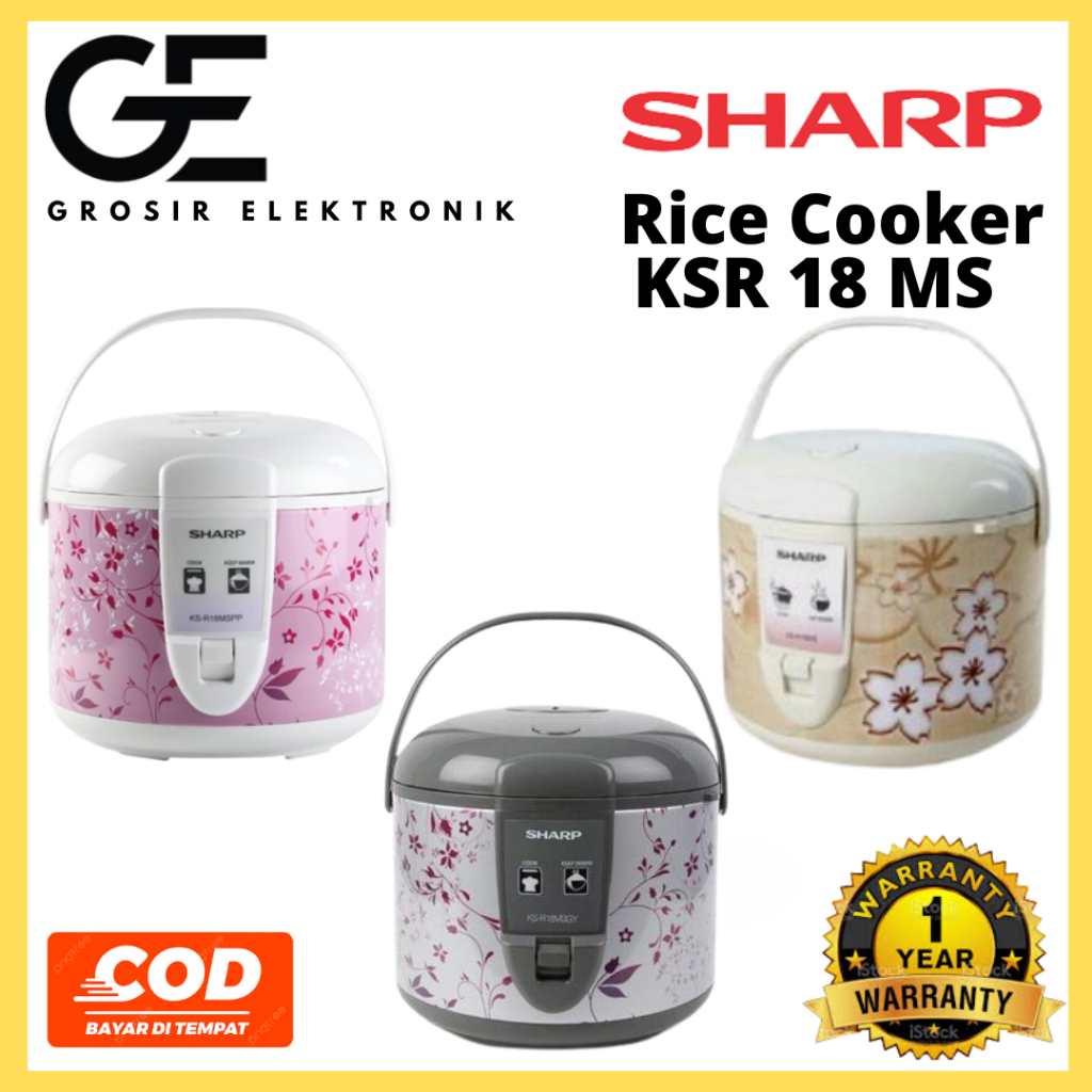 Sharp rice cooker 1.8lt KSR18MS
