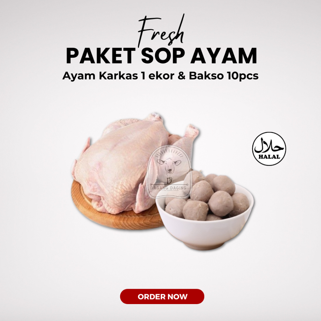 

Promo Bundling - Ayam Karkas Utuh + Bakso 10pcs