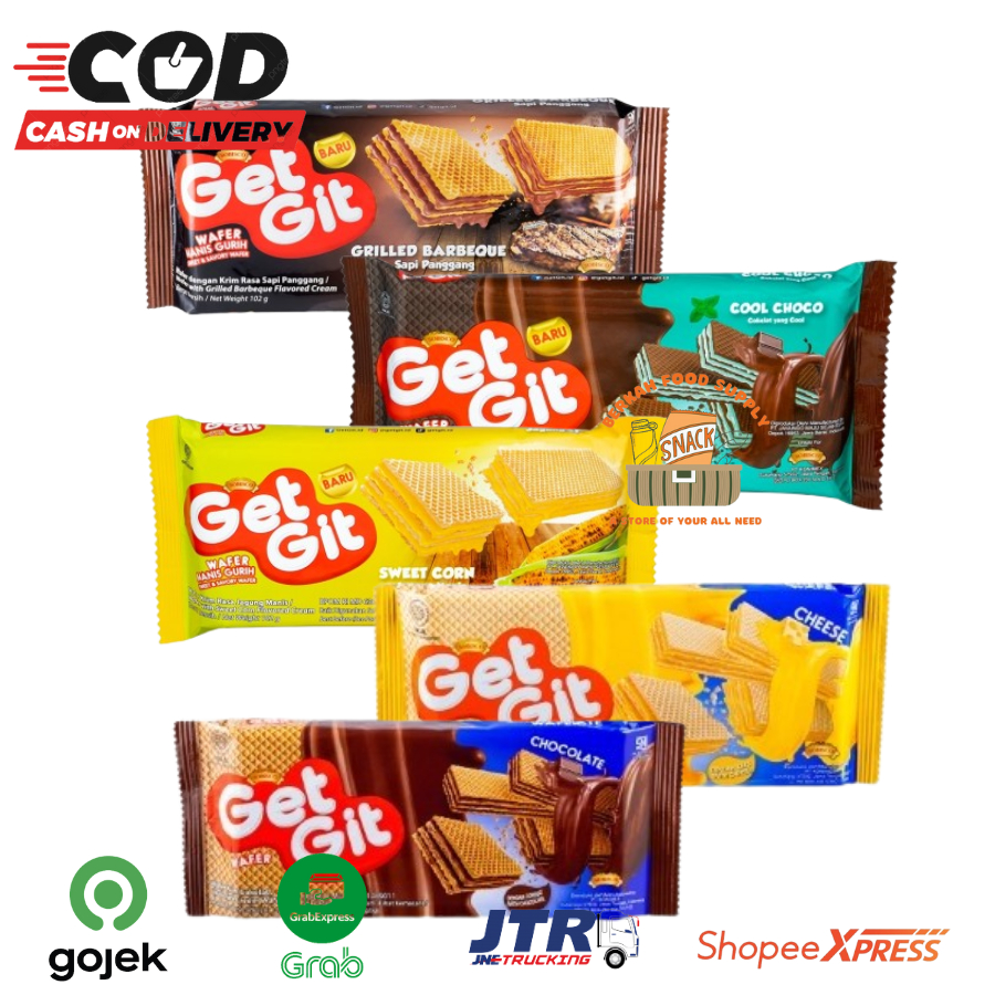 

[ BERKAH ] Get Git Wafer 102gr Sobisco Wafer Getgit Keju Cokelat Cool Choco Sweet Corn Grilled Bbq Snack Cemilan Murah Halal