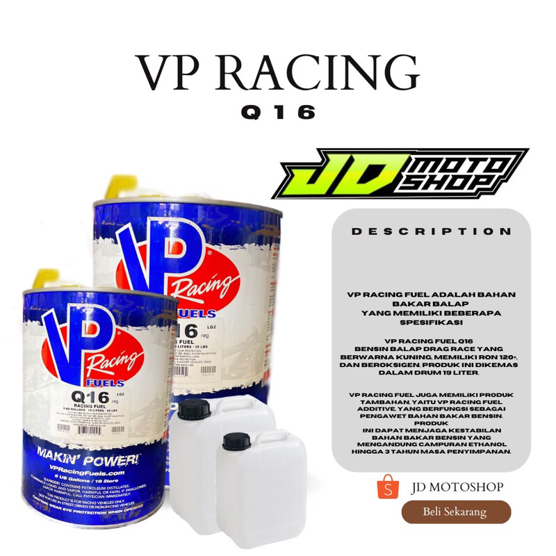 VP RACING Q16 VP RACING FUELS Q16 ECERAN PER 1 LITER FREE KOMPAN