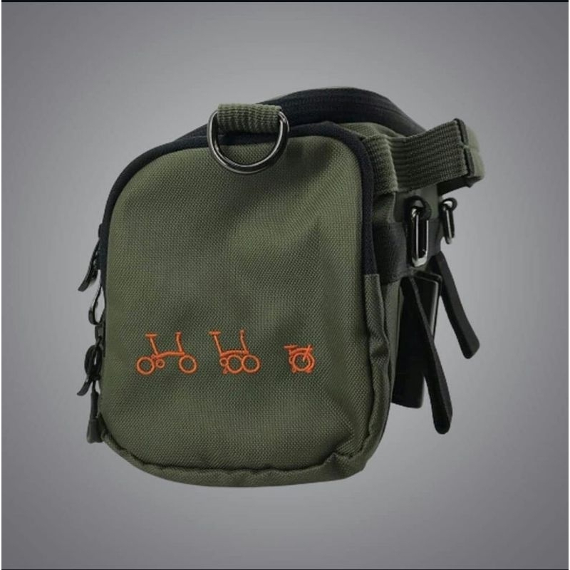 Brompton Messenger Bag tas ori import apparel aksesoris sepeda Brompton UK sepeda lipat Hijau