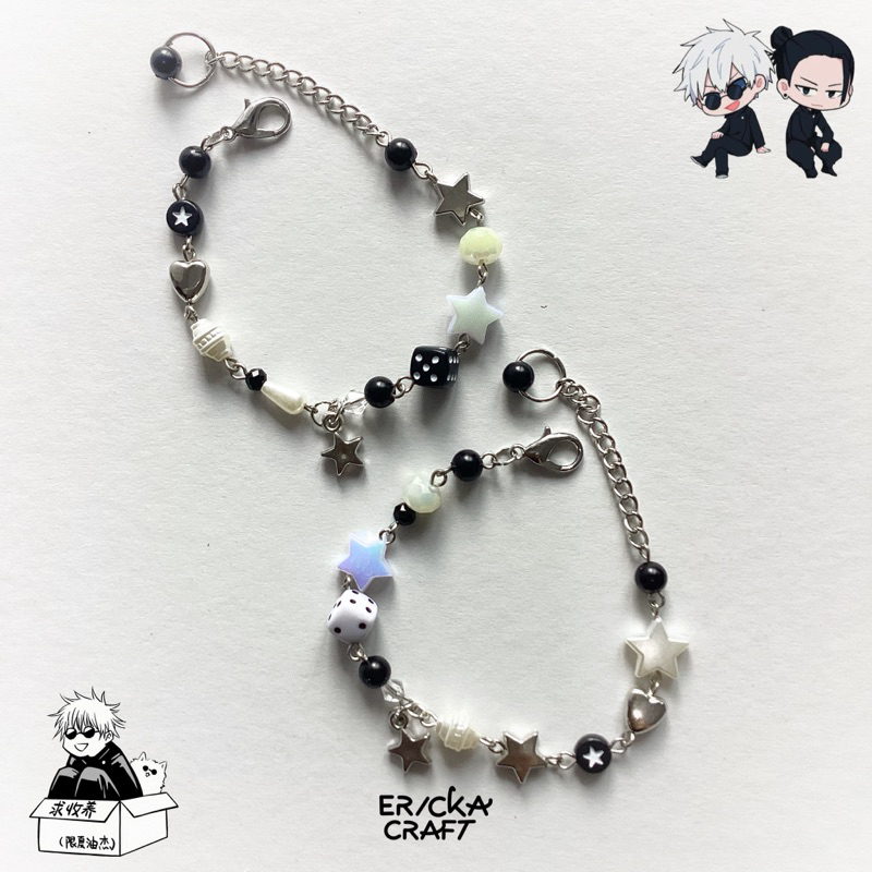 GELANG BRACELET JUJUTSU KAISEN SATORU GOJO AND GETO SUGURU SATOSUGU ANIME BY ERICKA CRAFT