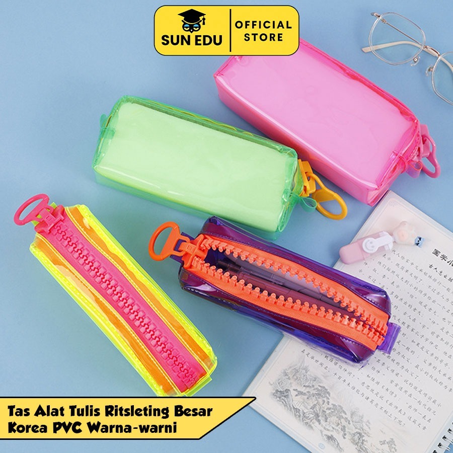

Tas Kotak Pensil PVC/ Pencil Cases Bag Pouch Stationery Organizer/ Dompet Tempat Alat Tulis Sekolah