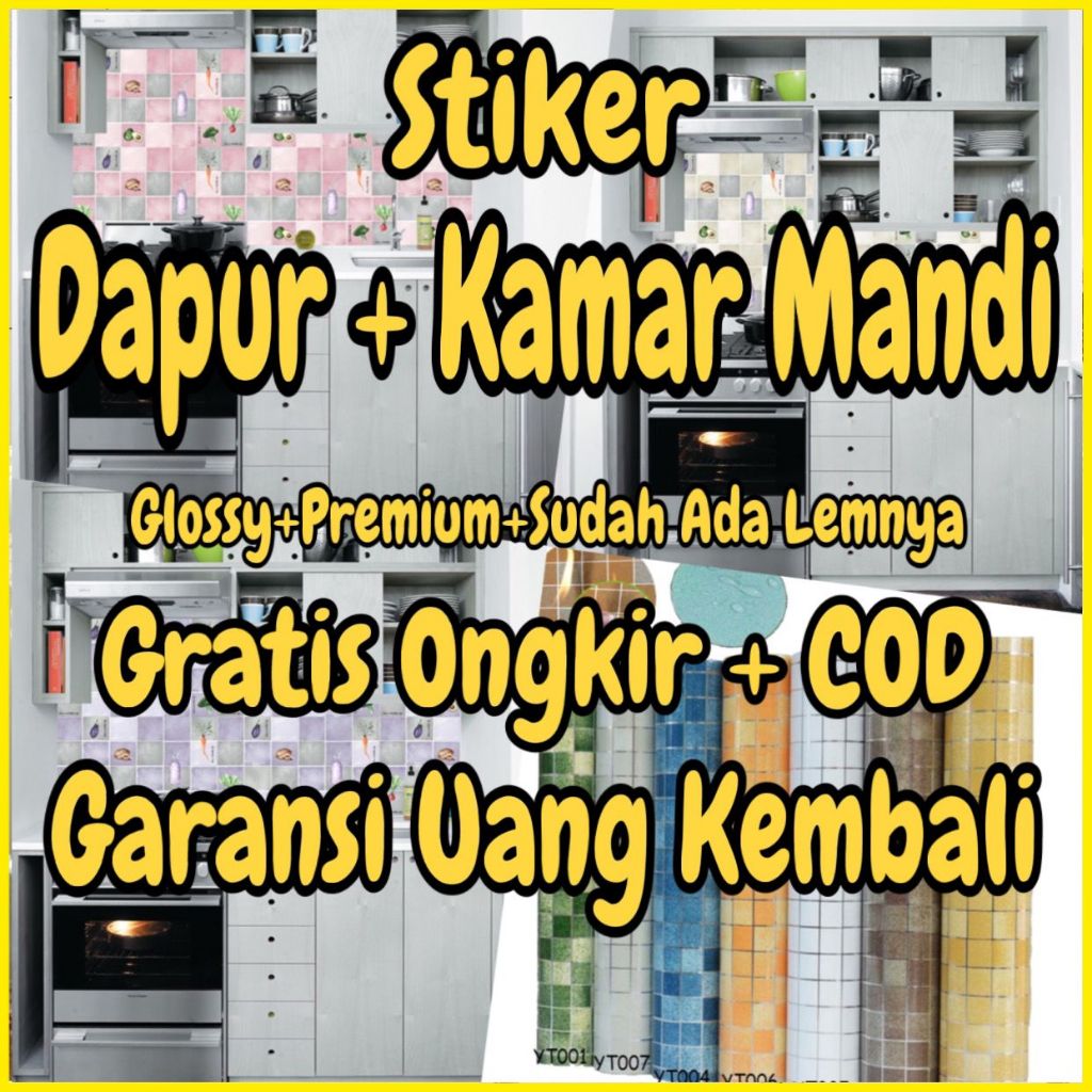 STIKER DAPUR RUMAH STICKER STIKER ALUMUNIUM FOIL KITCHEN SET KOMPOR KULKAS MEJA DAPUR SUDAH ADA LEMN