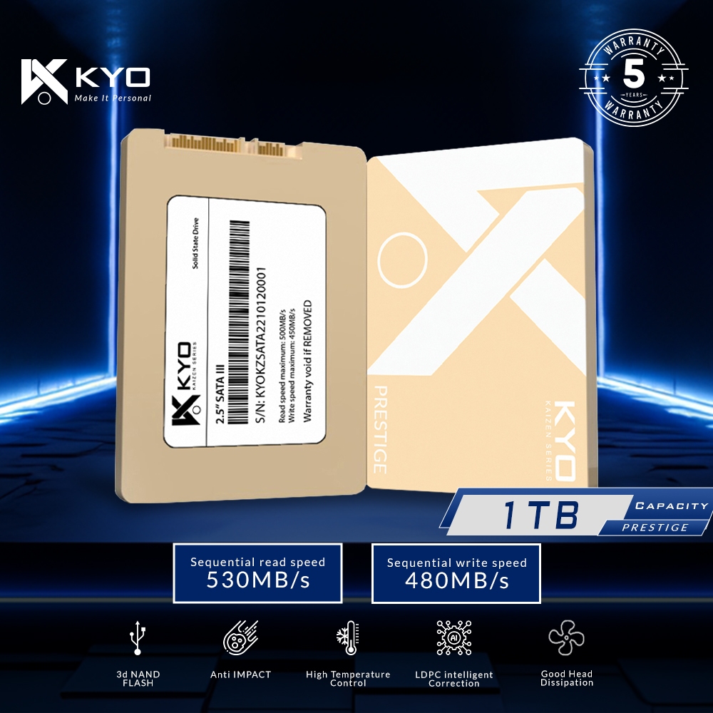 SSD 1TB KYO KAIZEN PRESTIGE SATA III 2.5" 6GB/S GARANSI RESMI 5 THN
