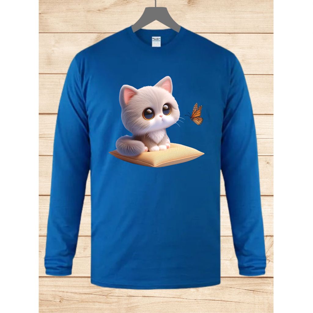 Baju Kaos Polos Dewasa Premium New State Apparel  Lengan Panjang Sablon Hewan Lucu Unisex