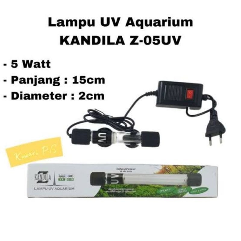 lampu uv aquarium 5 watt merk kandila