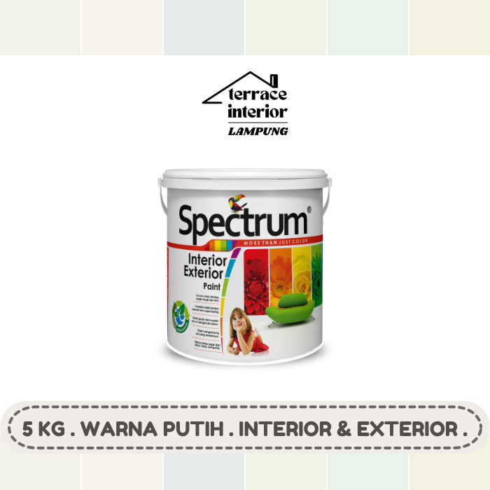 Cat Tembok Spectrum Interior & Exterior Warna Putih 5 Kg