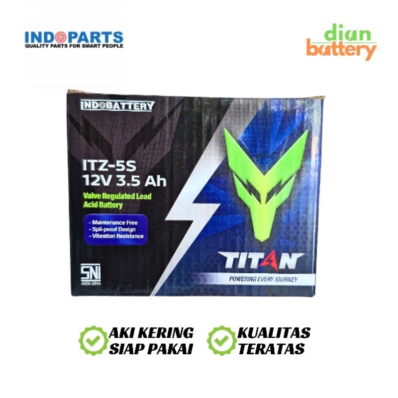 Aki Motor Beat Sporty TITAN GTZ5S MF - Accu Kering 3.5Ah
