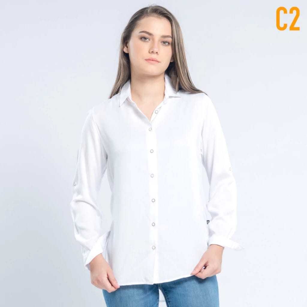C2 Enrica White Kemeja Casual Wanita