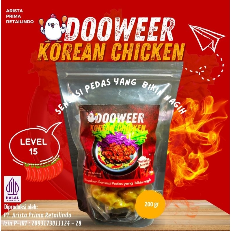 

Dooweer Korean Spicy Chicken Varian RASA PEDAS LEVEL.15/Ayam Bumbu Korea RASA PEDAS LEVEL.15/Lauk Cepat Saji