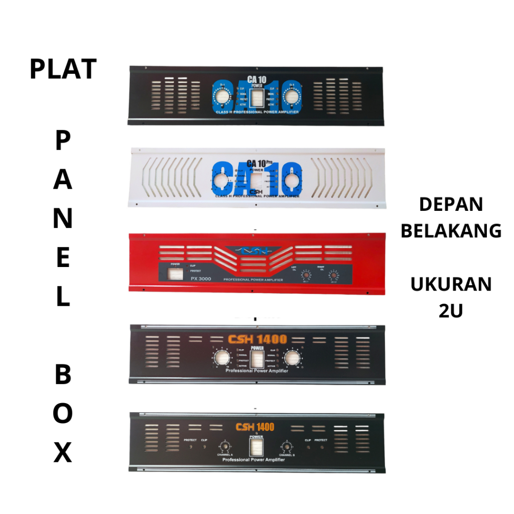 Plat Panel Box Power CSH Ukuran 2u Depan Belakang (CA 10, PX 3000, 1400)