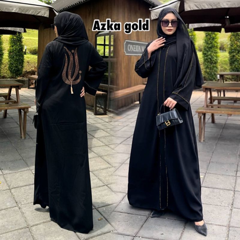 Abaya Hitam Wanita Terbaru Arab Dress Muslim Turkey Maxi Bordir Mata Dubai Azka Gold Dubai Mida Jala