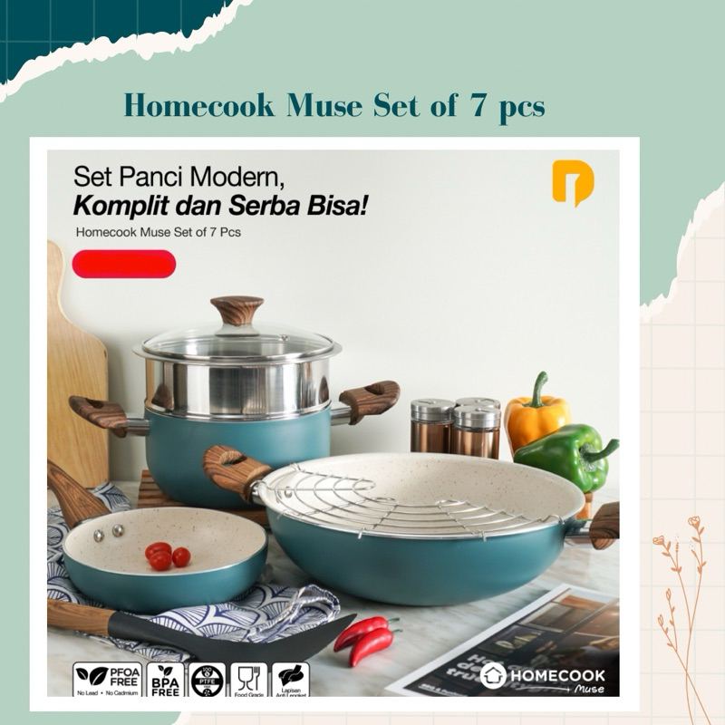 Homecook Muse Set Of 7 Pcs |  Set Panci Homecook Aluminium