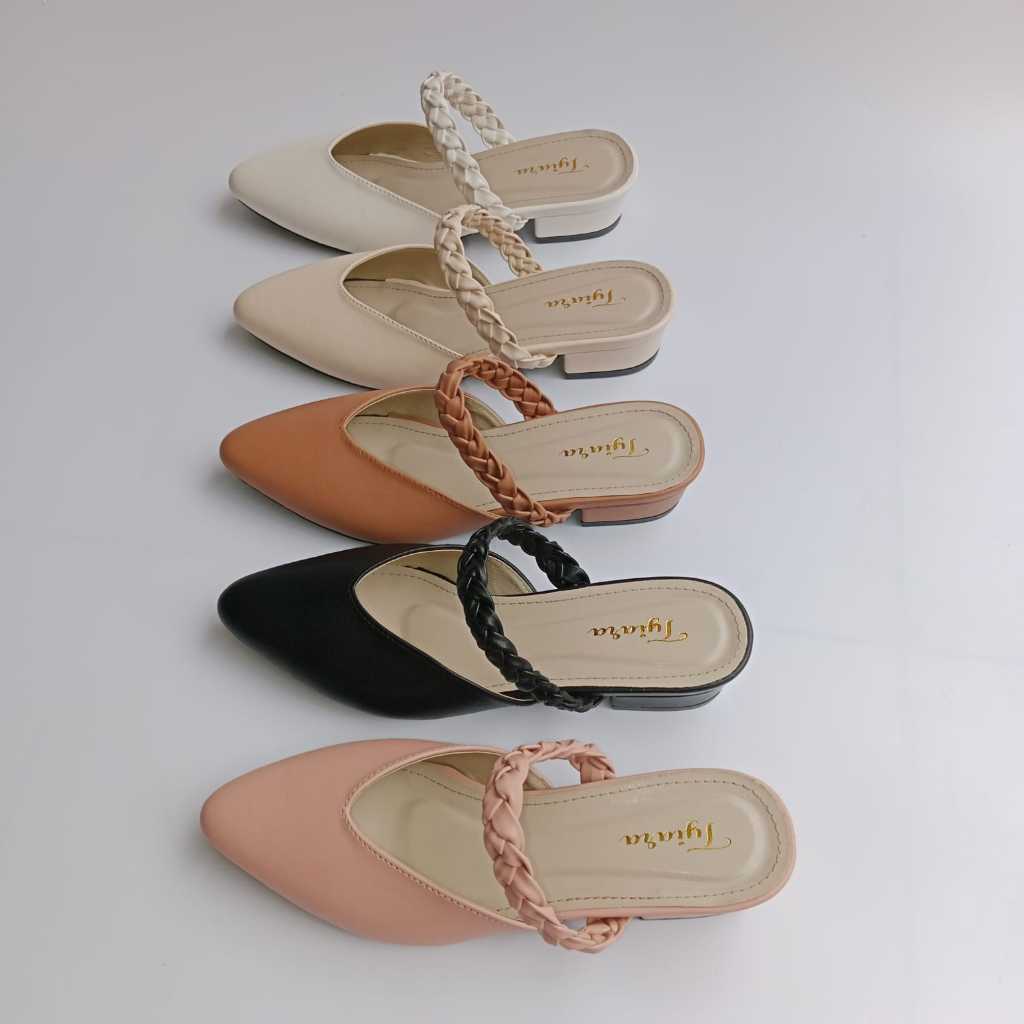 Sandal Heels Mules Wanita Tinggi Hak 3 cm