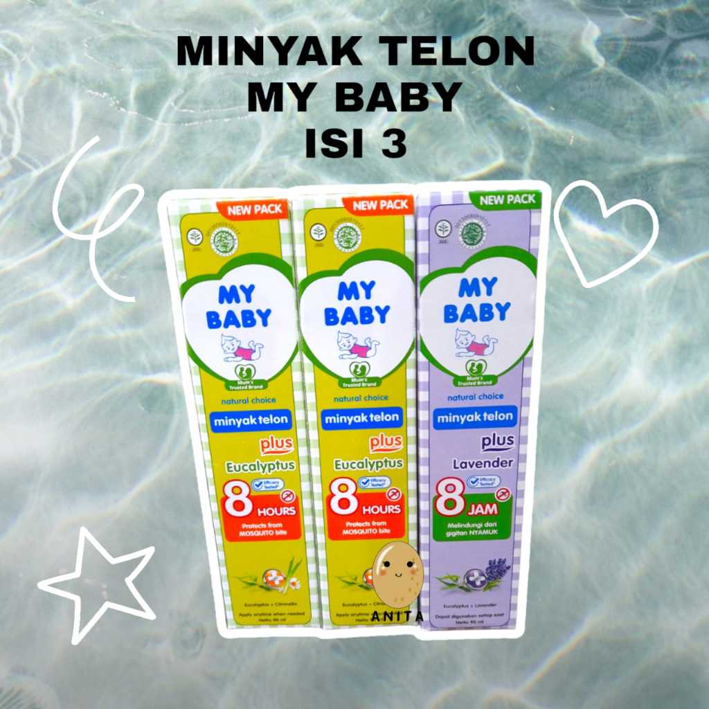 PAKET 3 PCS MY BABY MINYAK TELON EUCALYPTUS LAVENDER 60 ML, 90 ML, 150 ML