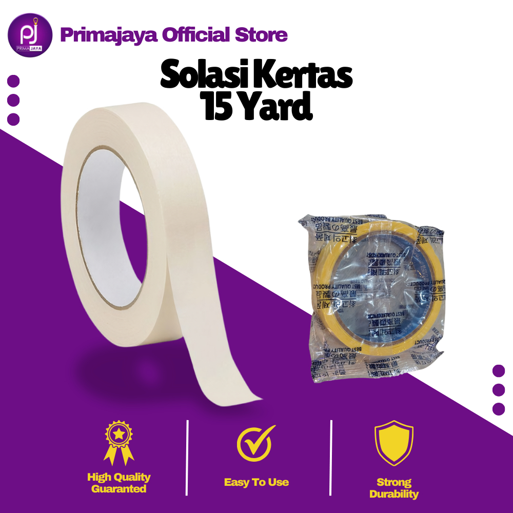 

Lakban Kertas Masking Tape 1 inch 15 Yard Perfect Selotip Isolasi Solasi Solatip Berkualitas Premium