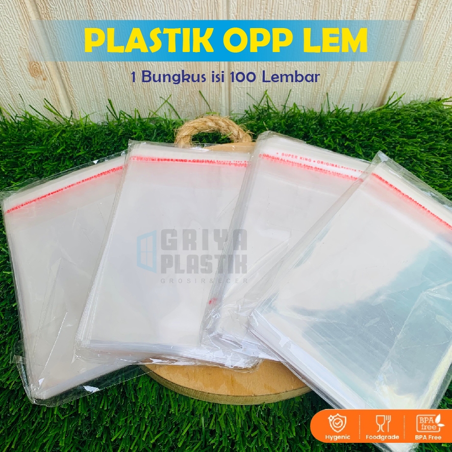 (100 lembar) Opp Lem | Plastik Lem Perekat | Plastik jajan | Plastik risol pastel donat kebab
