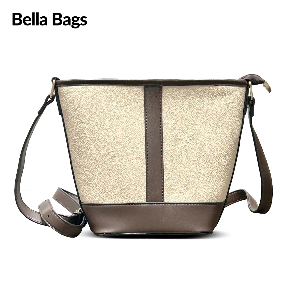 [ READY ] Tas Selempang Bucket Wanita Model Bucket Bag Hand Bag Bahu Bag Casual Simple Import Beige