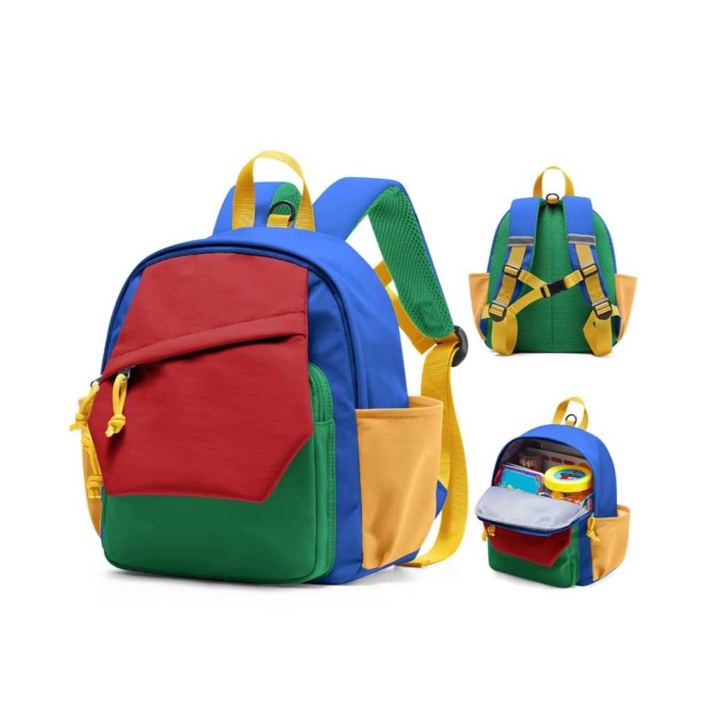 Tas Ransel Anak Simpel Warna HItam & Pelangi Tas Anak Anti Air