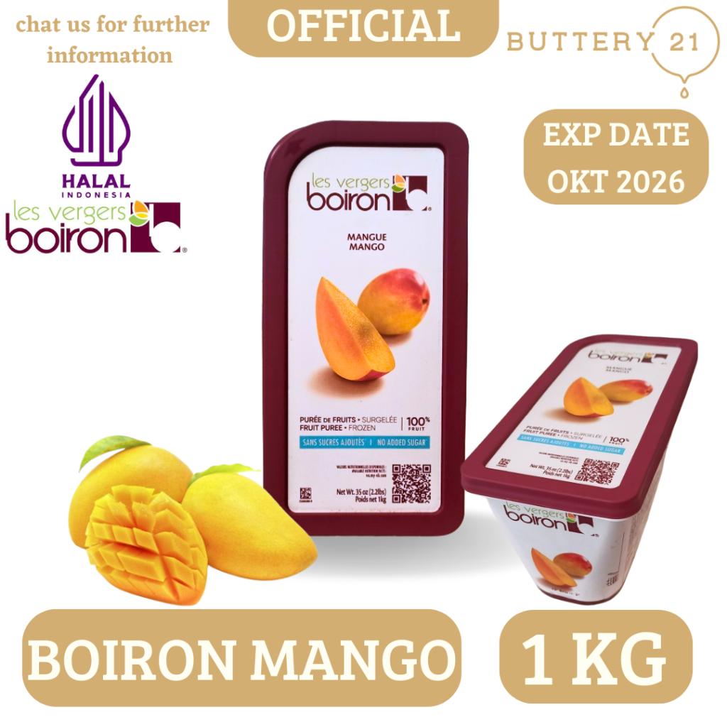 

BOIRON FRUIT PUREE 1 KG/FROZEN BOIRON PUREE ALL RASA 1 KG/MANGO/STRAWBERRY/BLUBERRY/RASPBERRY/PASSIONFRUIT