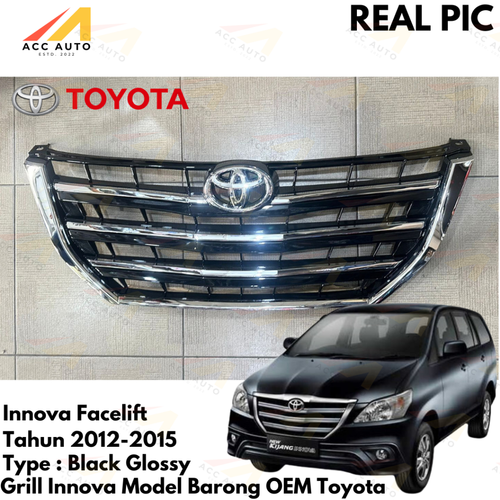 Grill Depan Toyota Grand New Innova Model Barong Black Glossy 2012 2013 2014 2015 Model OEM