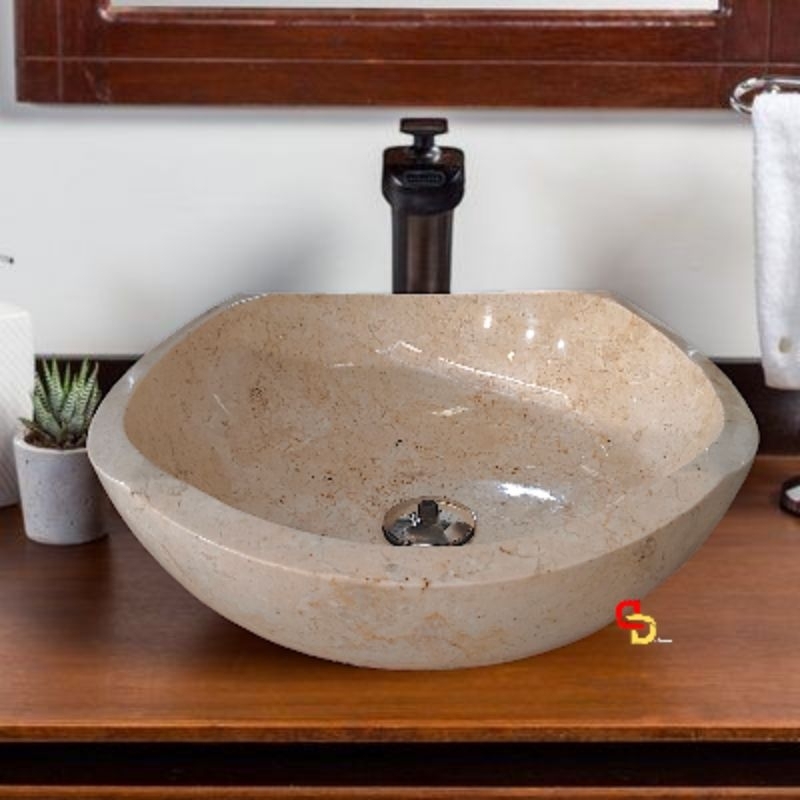 Wastafel Bowl Square 40* / Wash Basin Kamar Mandi Minimalis / Estetik / Free packing kayu
