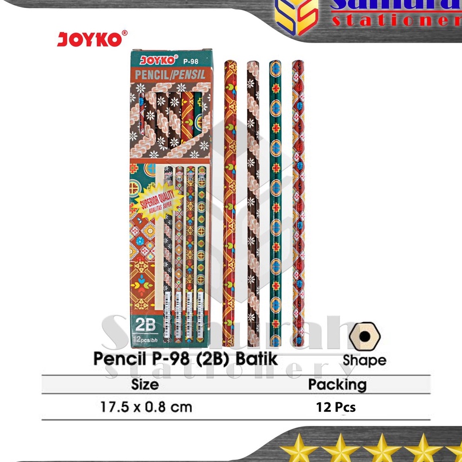 

PROMO TERPOPULER Pensil Kayu 2B P 98 Batik Wooden Pencil P98 Pensil Raut P98