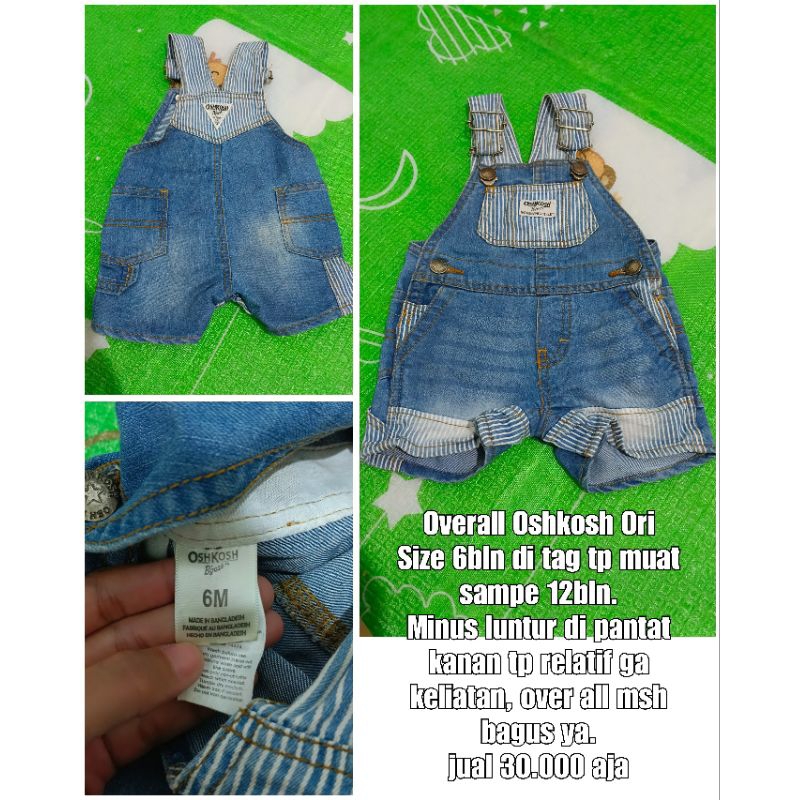 overall jeans oshkosh bayi/anak preloved bekas second pl