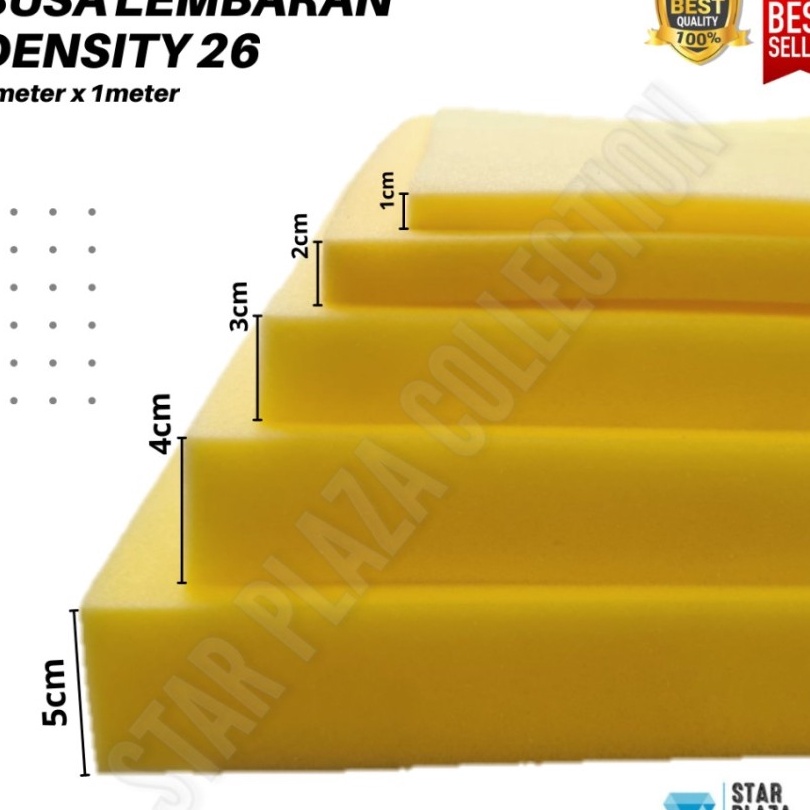 Busa Lembaran Royal Foam Kuning Yellow2  Density 26 Sofa Jok Kursi Mebel Kasur