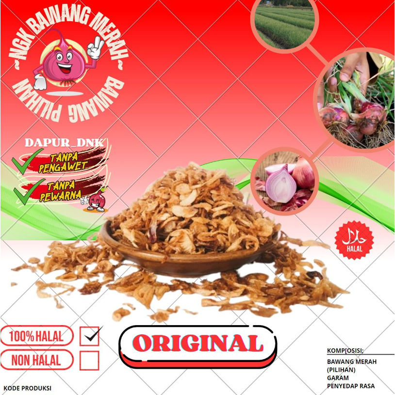 

Bawang Merah Goreng PREMIUM (terima grosir) 250gr tanpa pengawet, tanpa micin dan tanpa pewarna