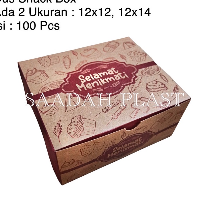 

ISI 1 Dus Snack Box Kraft Motif 12x12 12x14 12x16 Dus Kue Kotak Tempat Makan Selamat Menikmati