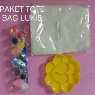 

Paket Tote bag Blacu polos Lukis (PREMIUM)