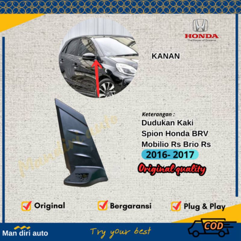 Dudukan  kaki spion BRV Mobillio RS Brio Rs 2016 2017 Original