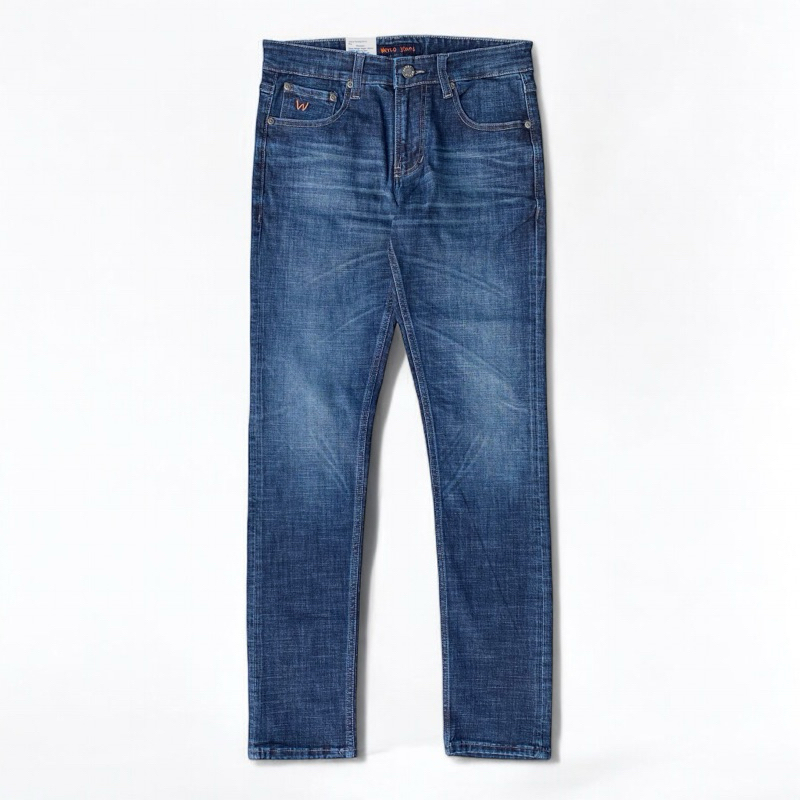 Werco Jeans - Slim Fit Denim Pants Stretch Wrinkle Blue - Celana Jeans Pria Slim Fit
