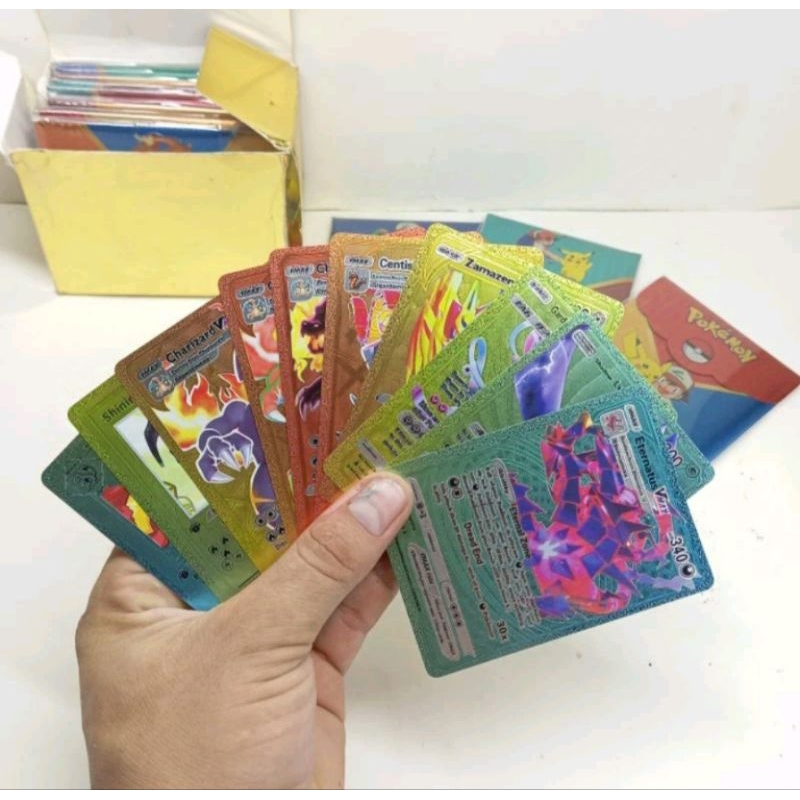 1 Pack Kartu Pokemon Gold / Hologram kartu Desain Desain Holo Pokemon
