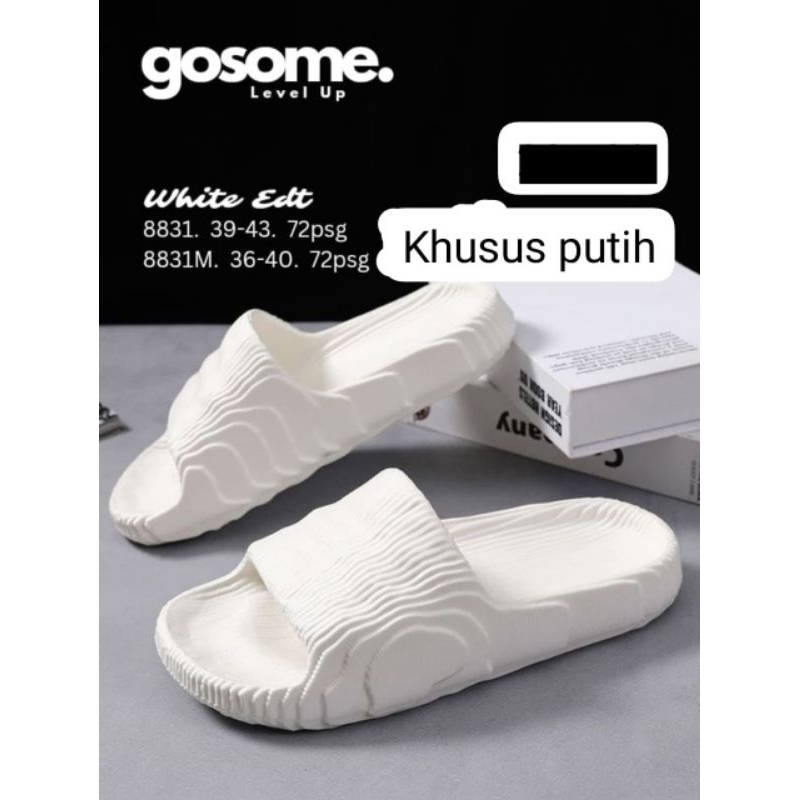 Sandal Pria GOSOME PUTIH Sandal Slop Pria/Laki laki